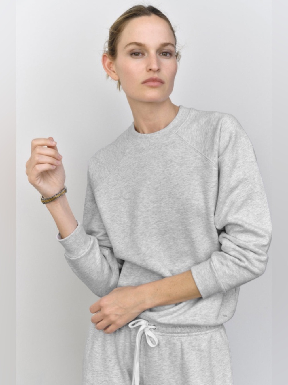 AYR The BFF Crew Neck Sweatshirt Gray Size S Cozy Minimalist Pullover Stained